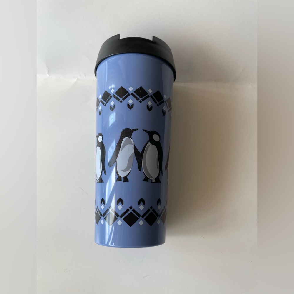 Vera Bradley Travel/Tumbler Cup in Playful Penguins blue